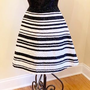 Alice + Olivia Black & White Sequin Skirt
